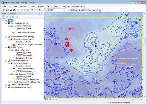 Example Seabed Survey Data in ArcGIS