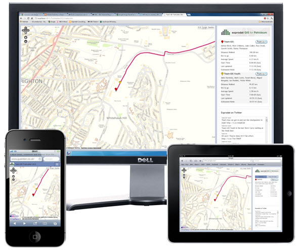 Responsive views of the tracking application
