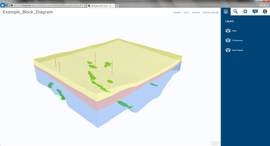Geologic Block Diagram in CityEngine Web Viewer