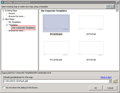 ArcMap Getting Started dialog