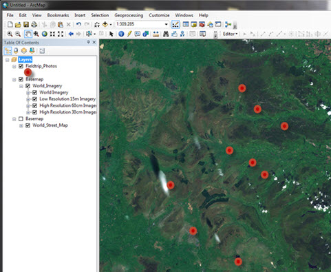 Photo locations in ArcMap