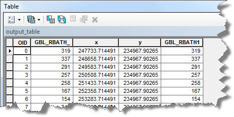 Raster ASCII Table in ArcMap