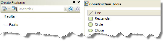 Create Features and Construction Tools panes